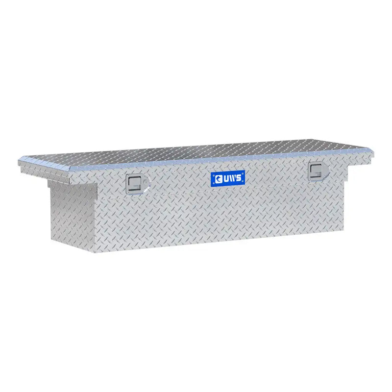 UWS EC10221 60" truck tool box in bright aluminum, front three-quarter studio view