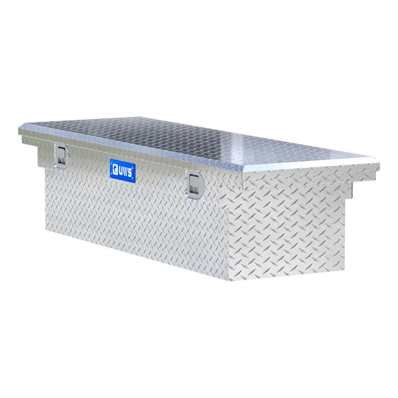 UWS EC10221 60" truck tool box in bright aluminum, top view showing the lid