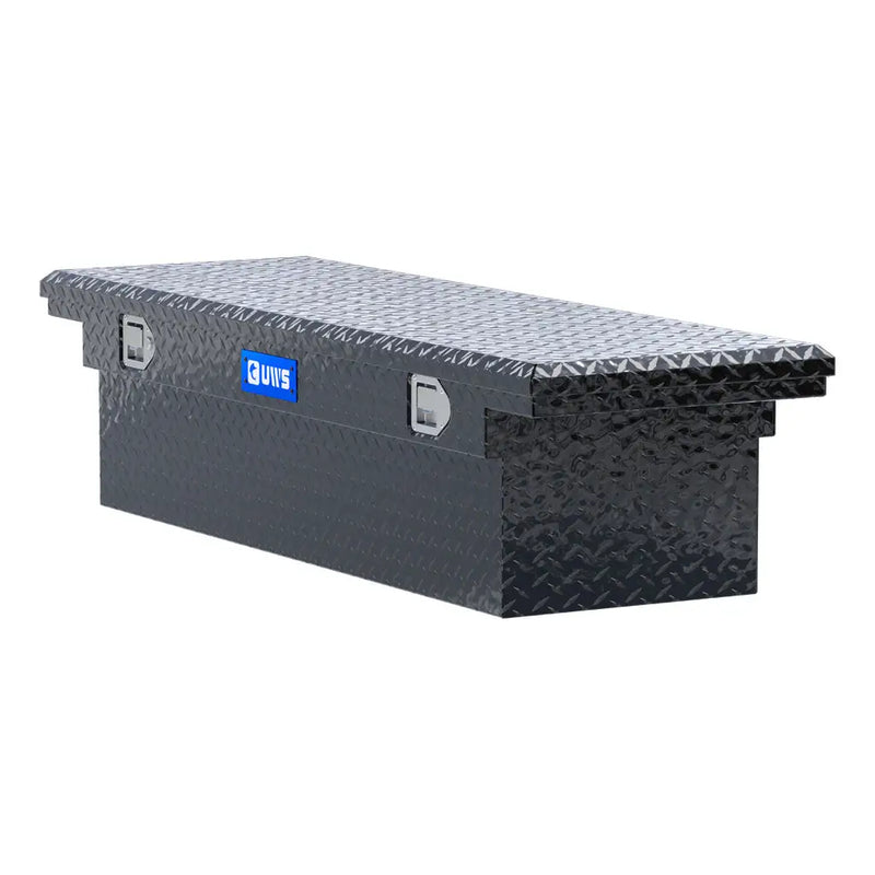 UWS EC10232 60" truck tool box in gloss black powder coat, top view showing the lid