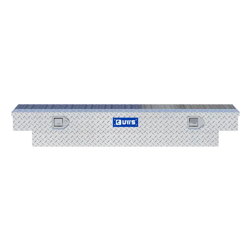 UWS EC10241 60" truck tool box in bright aluminum, straight-on front elevation