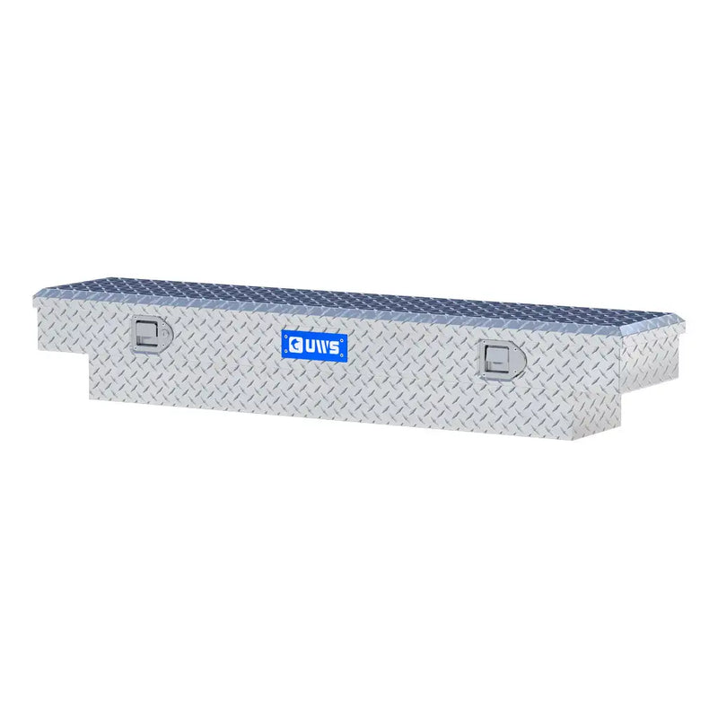 UWS EC10241 60" truck tool box in bright aluminum, rear elevation