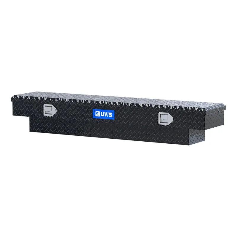 UWS EC10252 60" truck tool box in gloss black powder coat, rear elevation