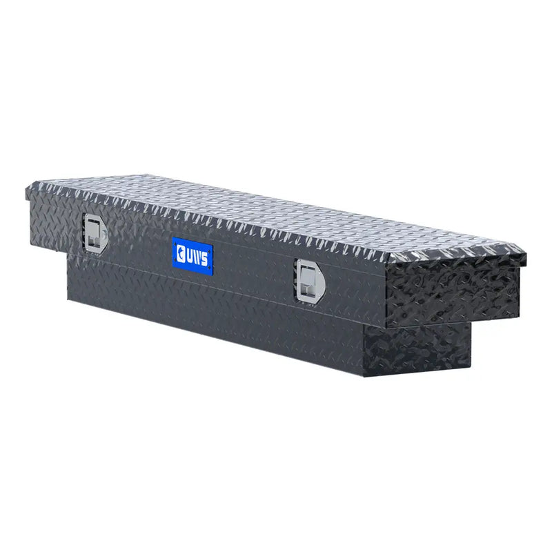 UWS EC10252 60" truck tool box in gloss black powder coat, top view showing the lid