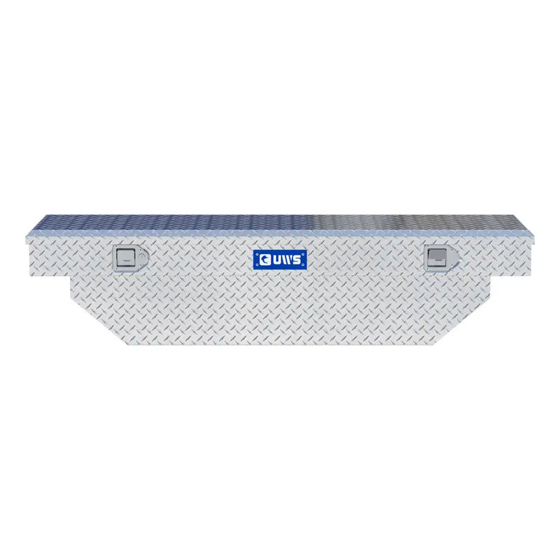 UWS EC10271 63" truck tool box in bright aluminum, straight-on front elevation
