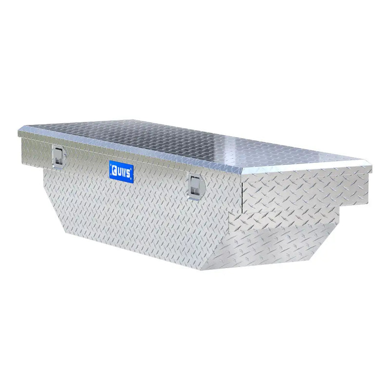 UWS EC10271 63" truck tool box in bright aluminum, top view showing the lid