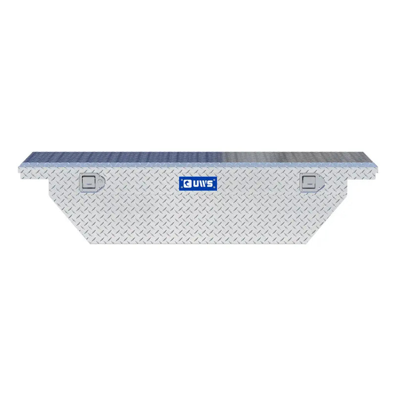 UWS EC10291 63" truck tool box in bright aluminum, straight-on front elevation