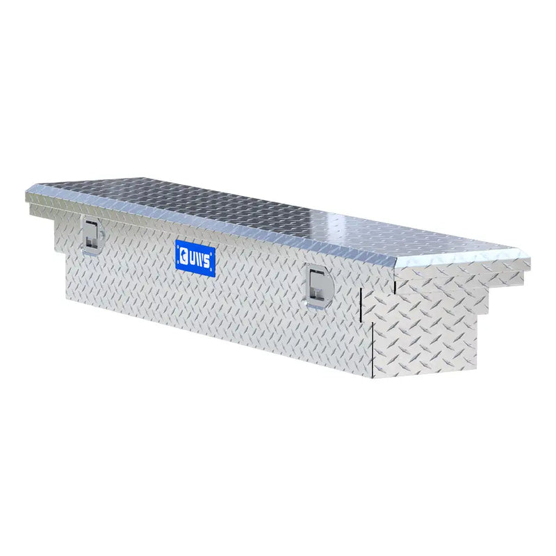 UWS EC10311 63" truck tool box in bright aluminum, top view showing the lid