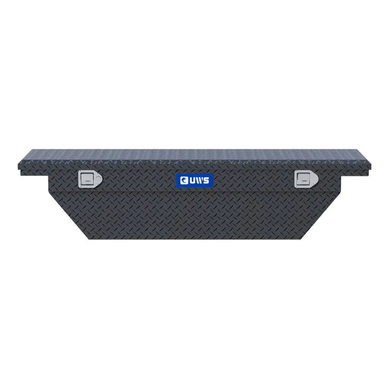 UWS EC10313 63" truck tool box in matte black powder coat, straight-on front elevation