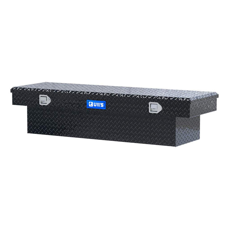 UWS EC10322 63" truck tool box in gloss black powder coat, rear elevation
