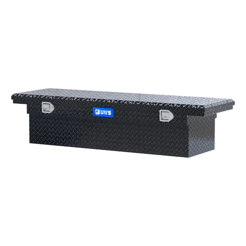 UWS EC10342 63" truck tool box in gloss black powder coat, rear elevation