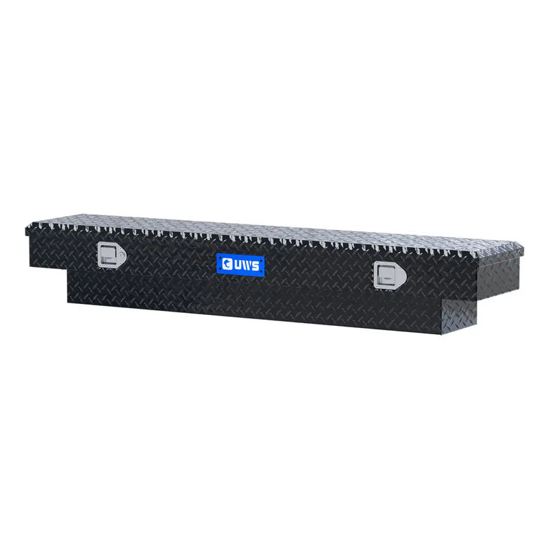 UWS EC10362 63" truck tool box in gloss black powder coat, rear elevation