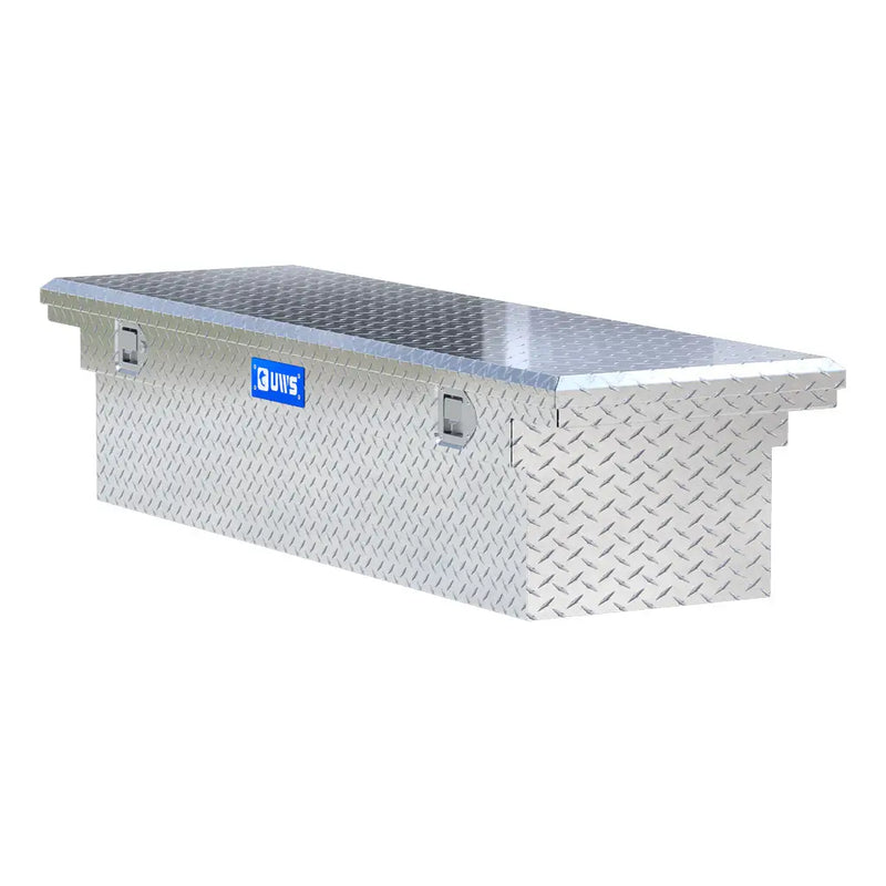 UWS EC10391 66" truck tool box in bright aluminum, top view showing the lid