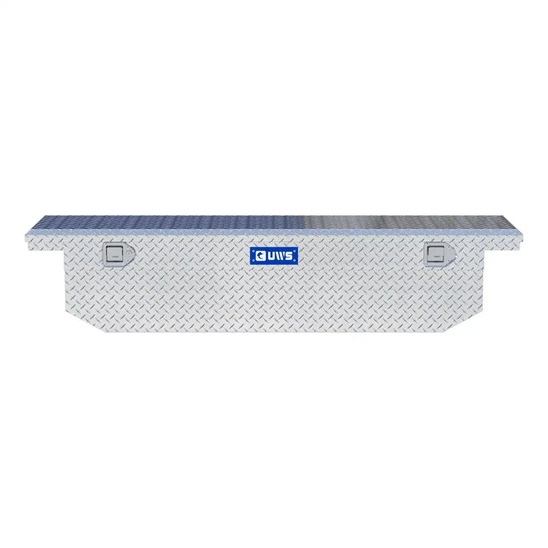 UWS EC10421 69" truck tool box in bright aluminum, straight-on front elevation