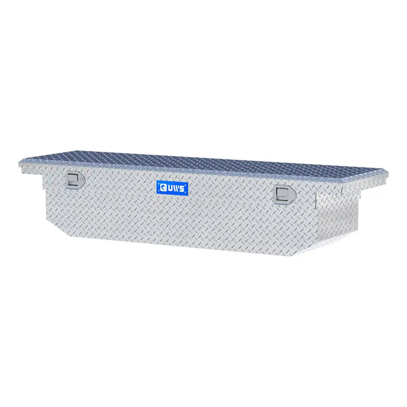 UWS EC10421 69" truck tool box in bright aluminum, rear elevation