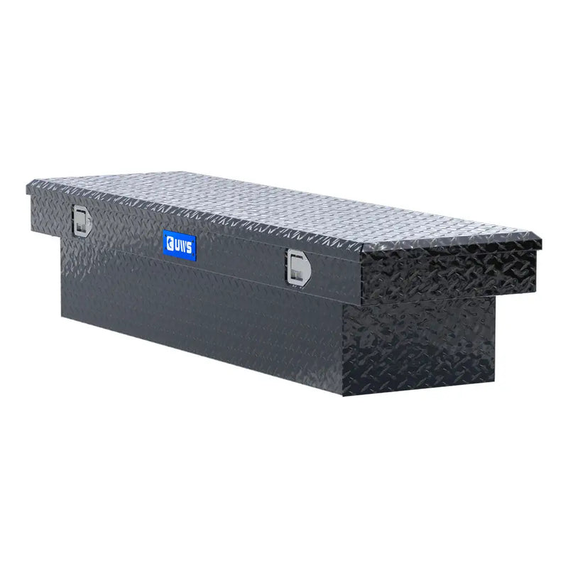 UWS EC10442 69" truck tool box in gloss black powder coat, top view showing the lid