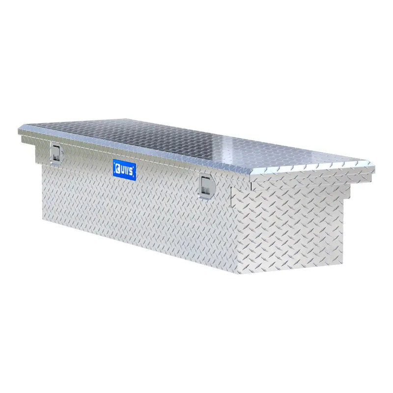 UWS EC10451 69" truck tool box in bright aluminum, top view showing the lid