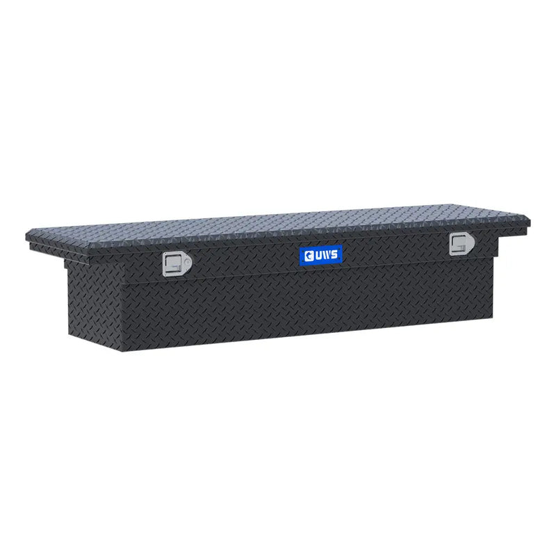 UWS EC10473 69" truck tool box in matte black powder coat, front three-quarter studio view