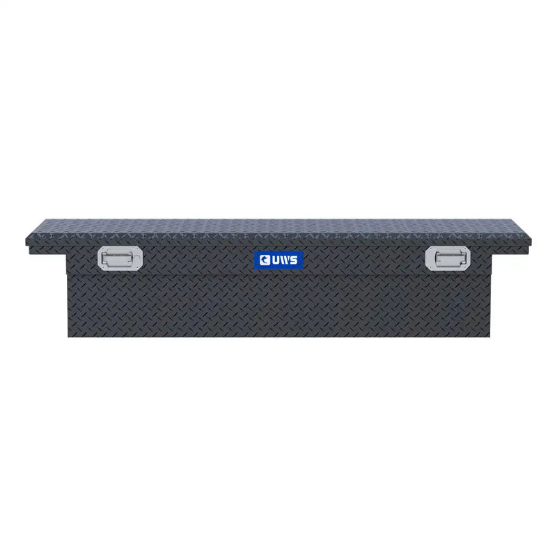 UWS EC10503 69" truck tool box in matte black powder coat, straight-on front elevation