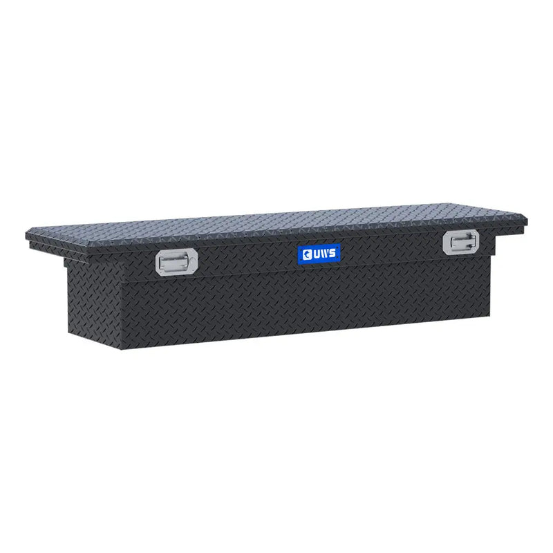 UWS EC10503 69" truck tool box in matte black powder coat, front three-quarter studio view