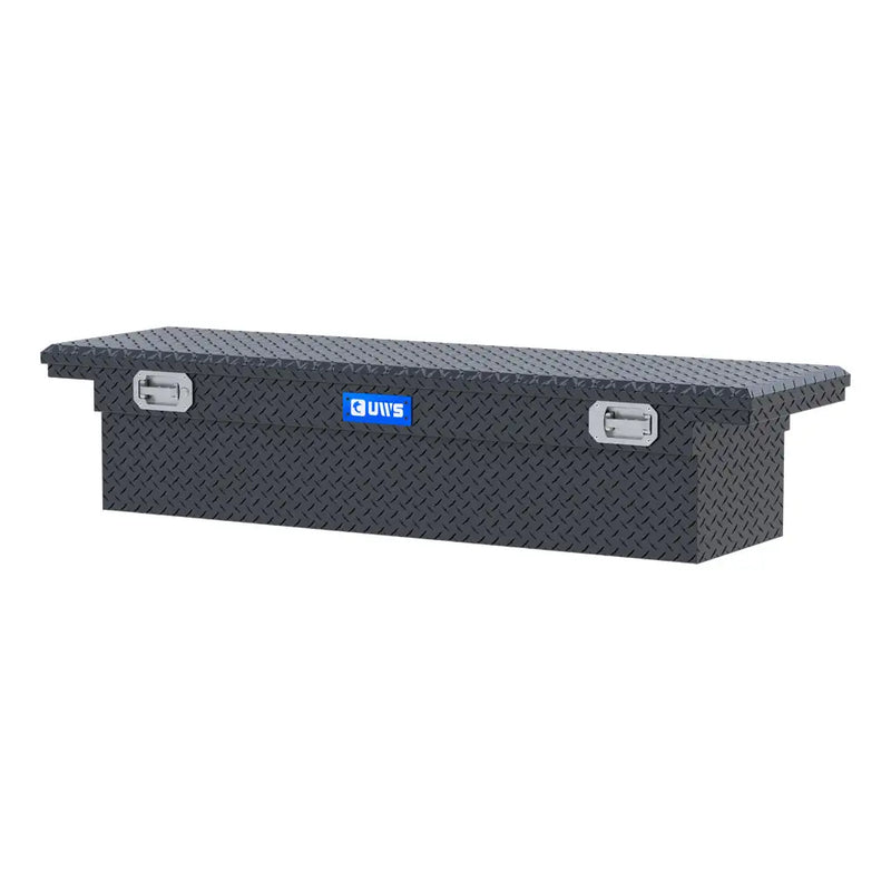 UWS EC10503 69" truck tool box in matte black powder coat, rear elevation
