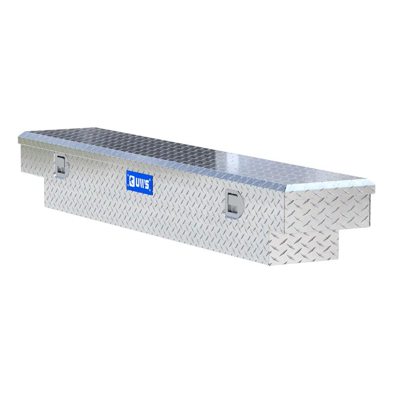 UWS EC10521 69" truck tool box in bright aluminum, top view showing the lid