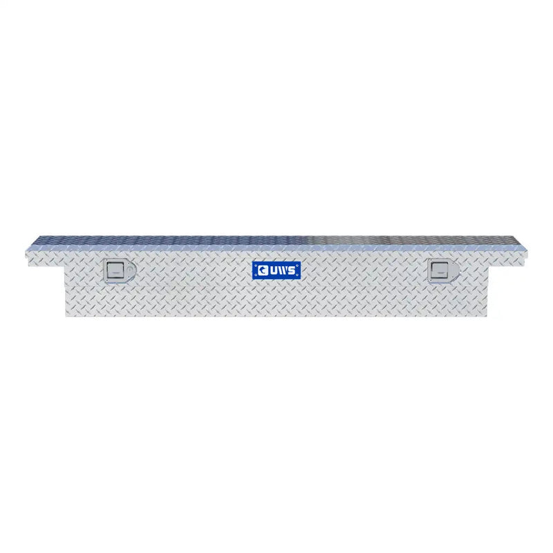 UWS EC10541 69" truck tool box in bright aluminum, straight-on front elevation