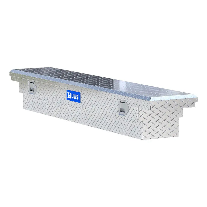 UWS EC10541 69" truck tool box in bright aluminum, top view showing the lid