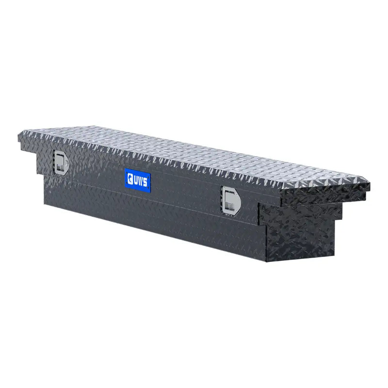UWS EC10552 69" truck tool box in gloss black powder coat, top view showing the lid
