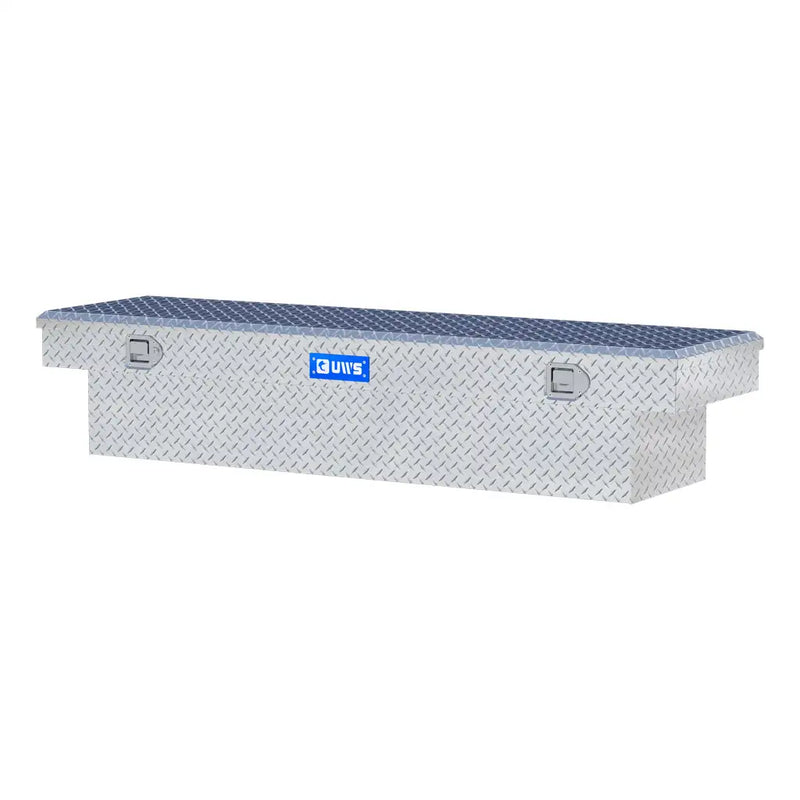 UWS EC10561 72" truck tool box in bright aluminum, rear elevation