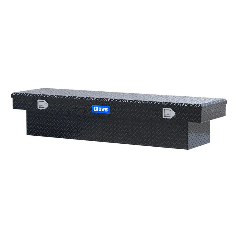 UWS EC10572 72" truck tool box in gloss black powder coat, rear elevation