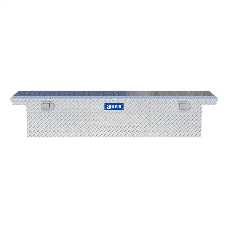 UWS EC10581 72" truck tool box in bright aluminum, straight-on front elevation