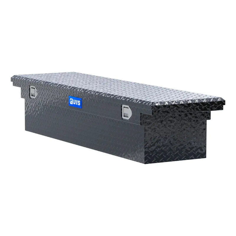 UWS EC10592 72" truck tool box in gloss black powder coat, top view showing the lid