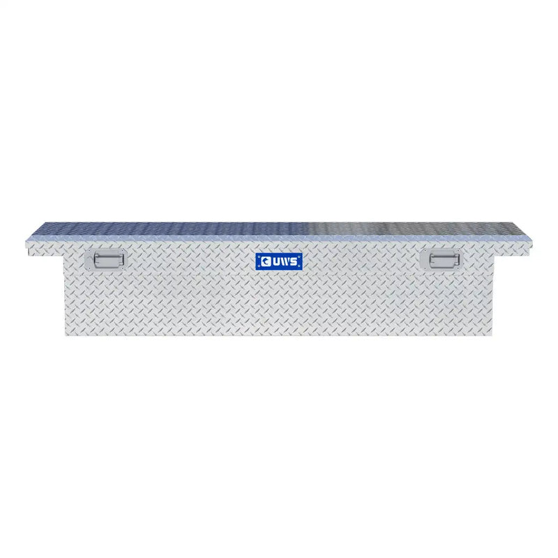 UWS EC10611 72" truck tool box in bright aluminum, straight-on front elevation