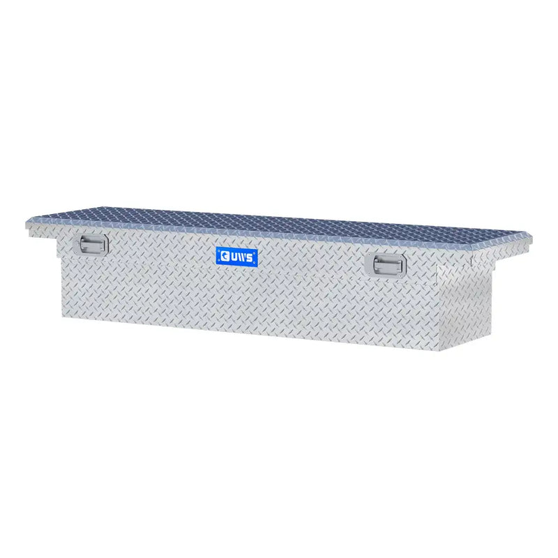 UWS EC10611 72" truck tool box in bright aluminum, rear elevation