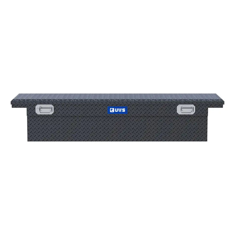 UWS EC10633 72" truck tool box in matte black powder coat, straight-on front elevation