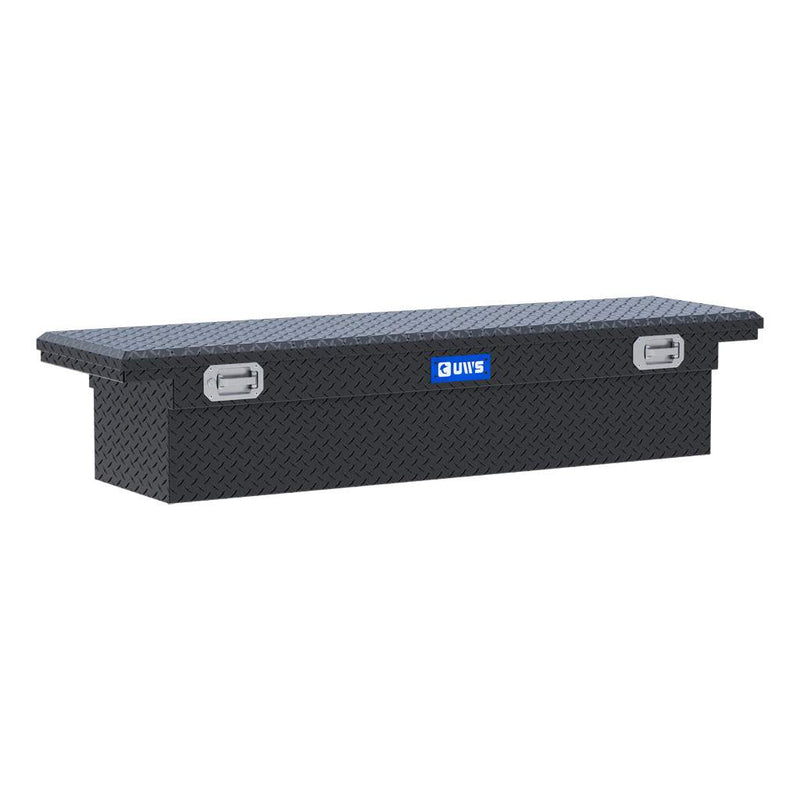 UWS EC10633 72" truck tool box in matte black powder coat, front three-quarter studio view