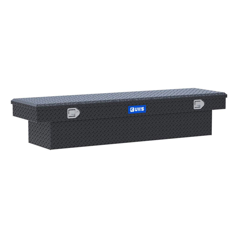 UWS EC10643 72" truck tool box in matte black powder coat, front three-quarter studio view