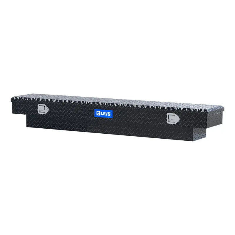 UWS EC10662 72" truck tool box in gloss black powder coat, rear elevation