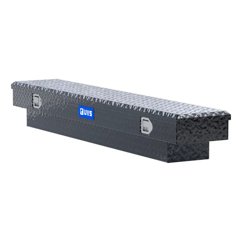UWS EC10662 72" truck tool box in gloss black powder coat, top view showing the lid