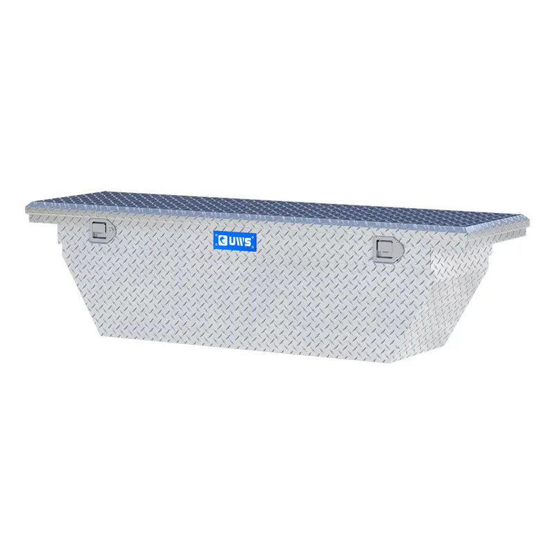 UWS EC10761 69" truck tool box in bright aluminum, rear elevation