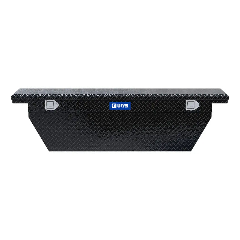 UWS EC10772 69" truck tool box in gloss black powder coat, straight-on front elevation