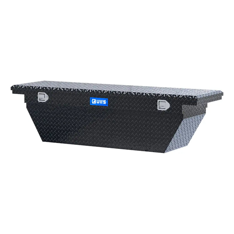 UWS EC10772 69" truck tool box in gloss black powder coat, rear elevation