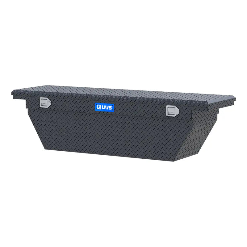 UWS EC10783 69" truck tool box in matte black powder coat, rear elevation