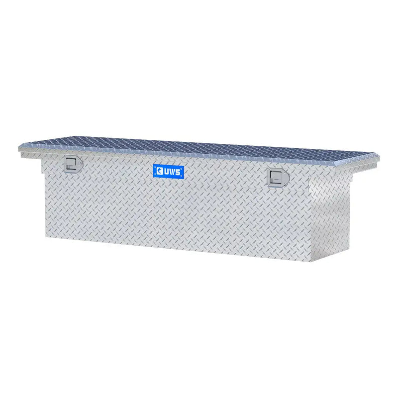 UWS EC10791 69" truck tool box in bright aluminum, rear elevation