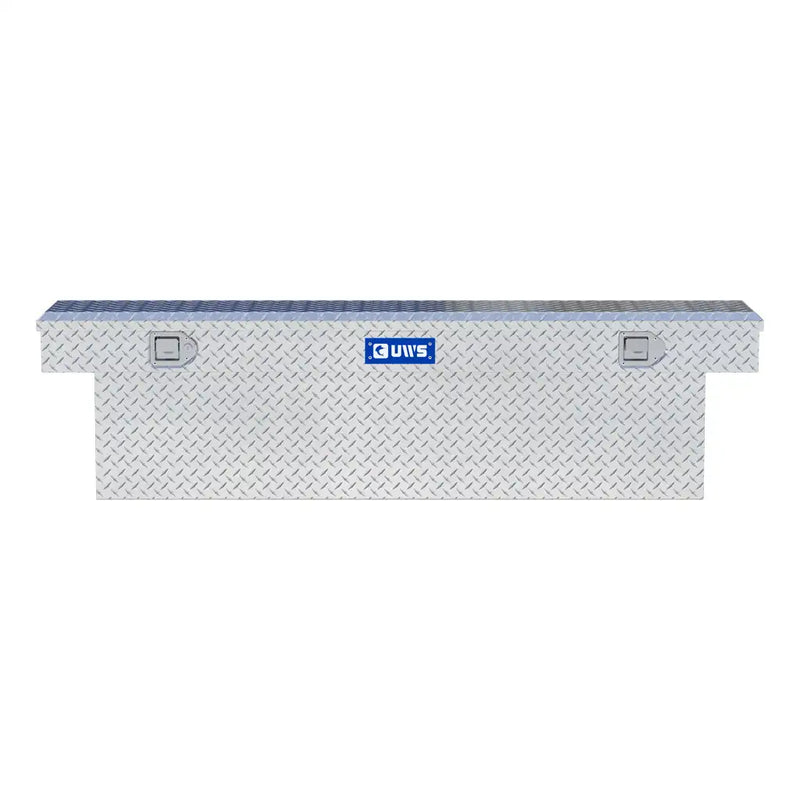 UWS EC10811 69" truck tool box in bright aluminum, straight-on front elevation