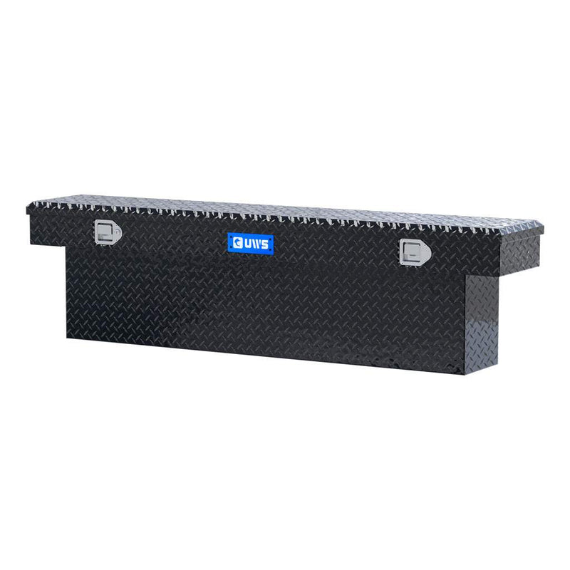 UWS EC10822 69" truck tool box in gloss black powder coat, rear elevation