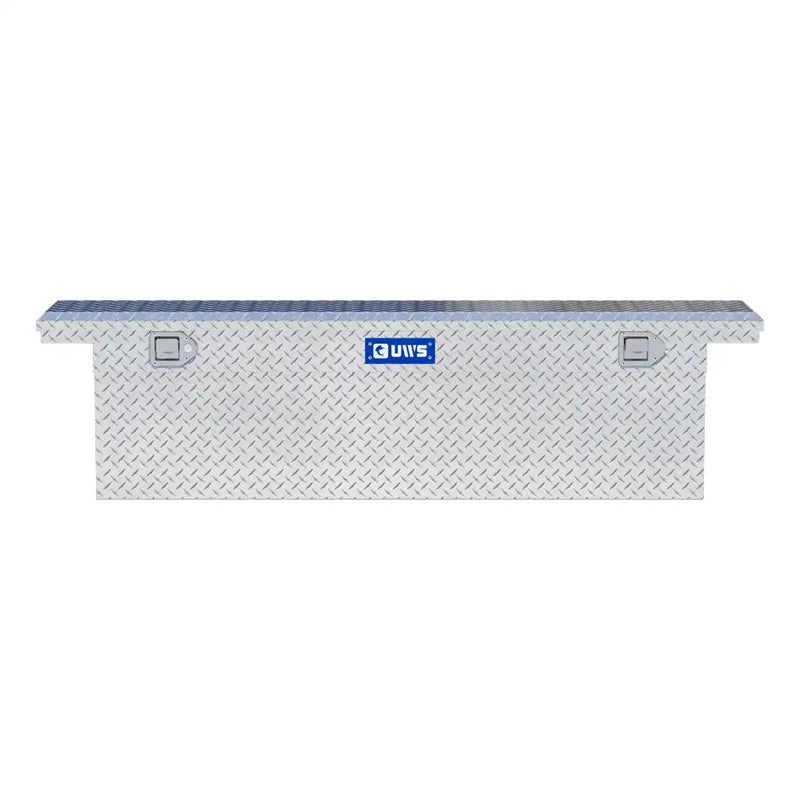 UWS EC10831 69" truck tool box in bright aluminum, straight-on front elevation