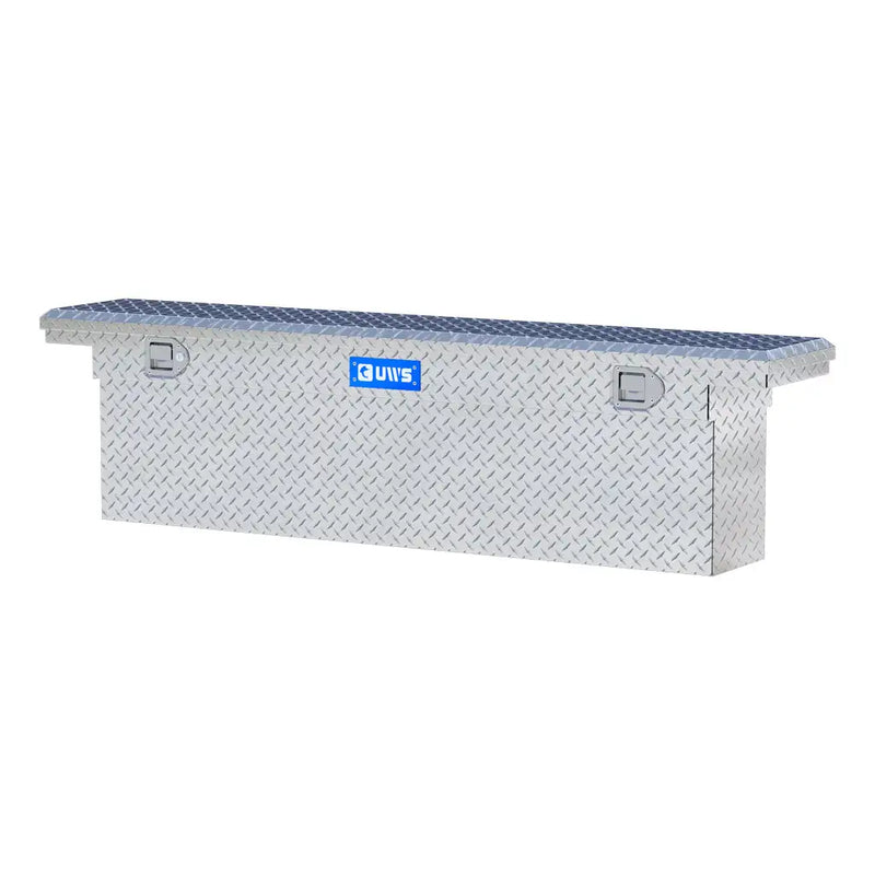 UWS EC10831 69" truck tool box in bright aluminum, rear elevation