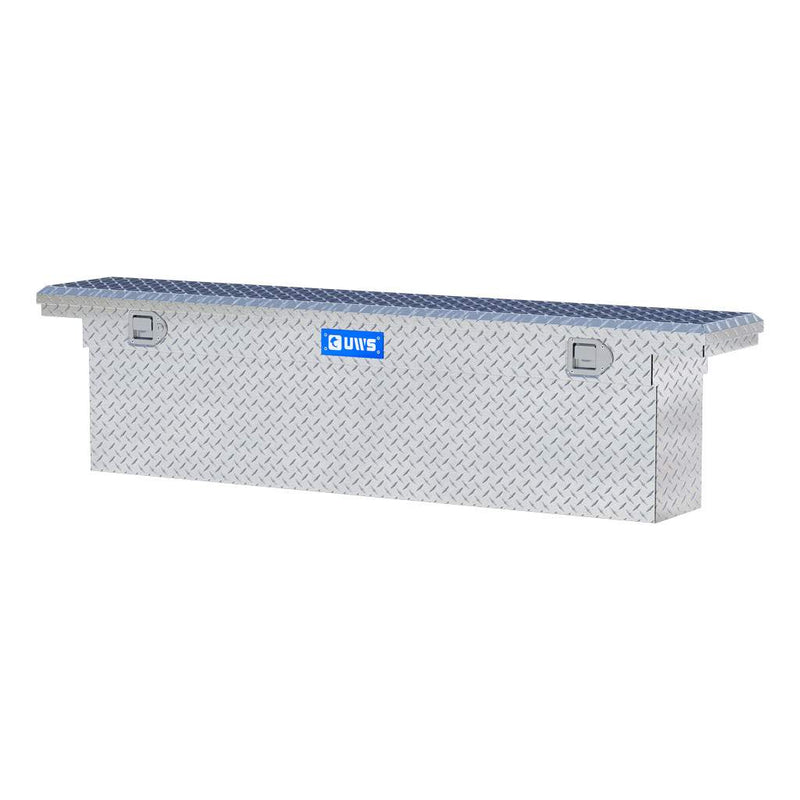 UWS EC10871 72" truck tool box in bright aluminum, rear elevation