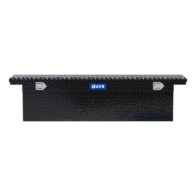 UWS EC10882 72" truck tool box in gloss black powder coat, straight-on front elevation